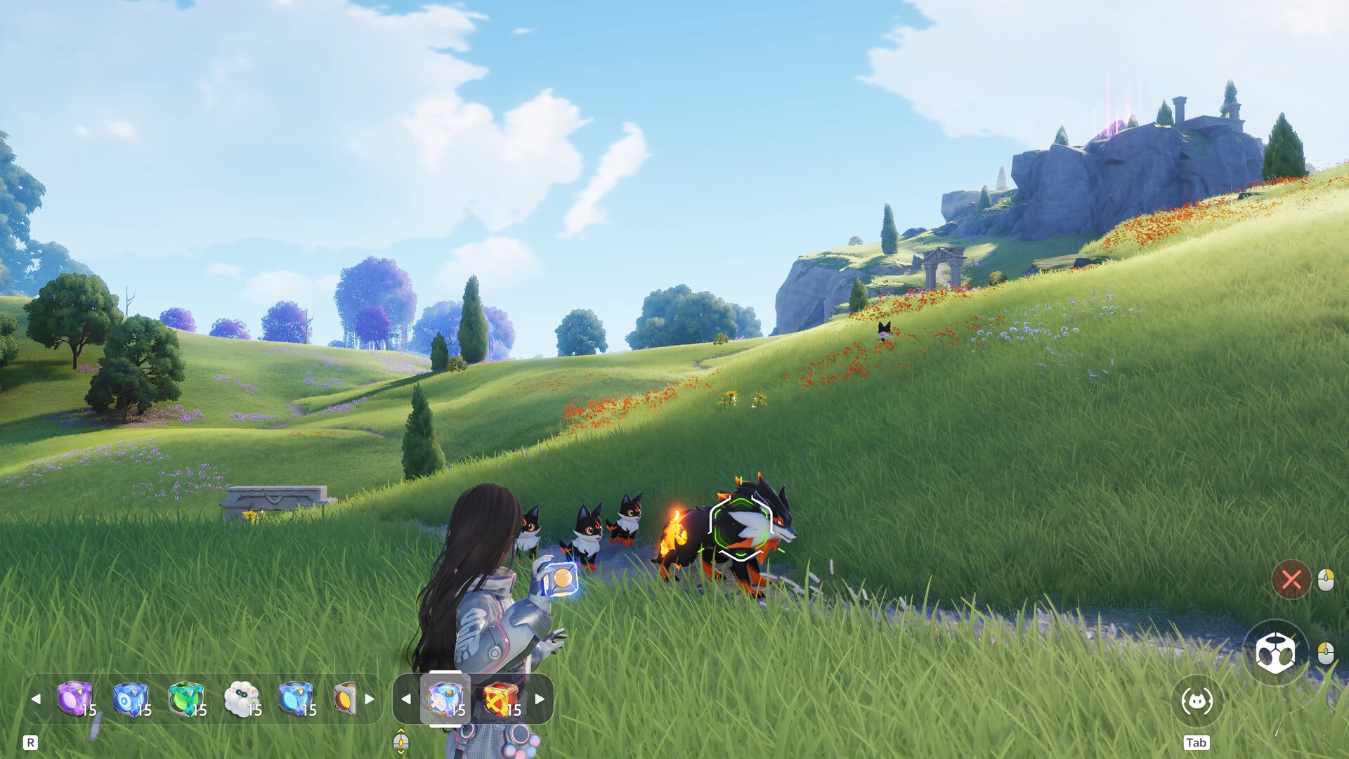 Official Aniimo screenshot showing a creature encounter and combat space