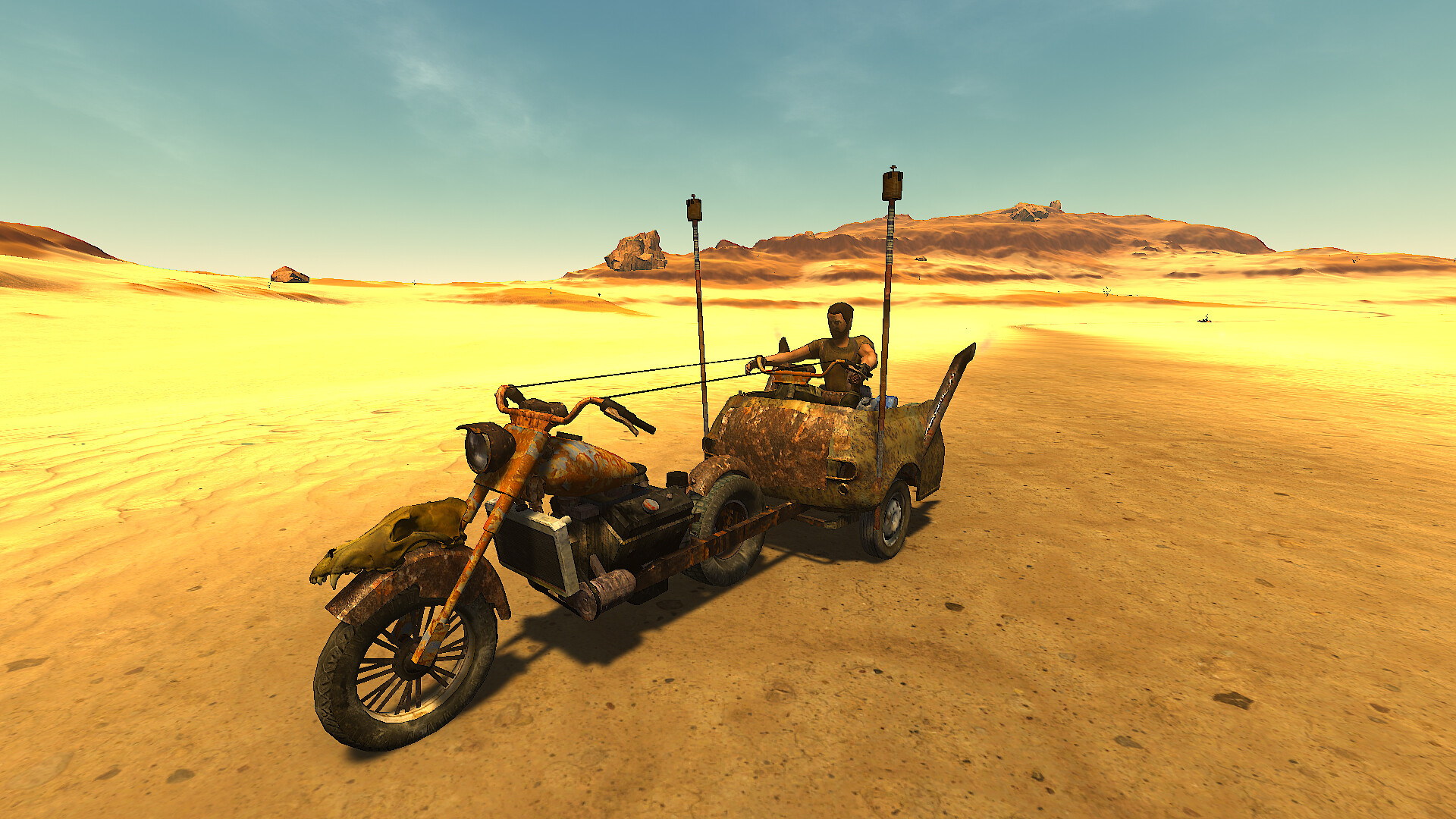 Official Apocalypter screenshot showing a customized wasteland vehicle