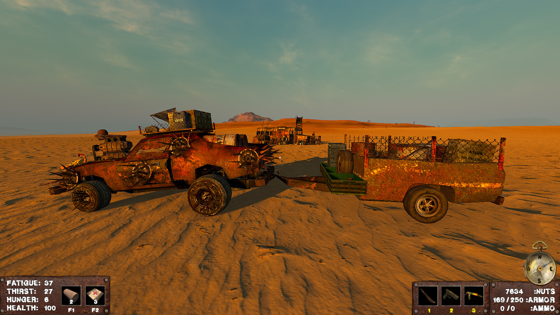 Official Apocalypter screenshot showing scavenging and vehicle maintenance