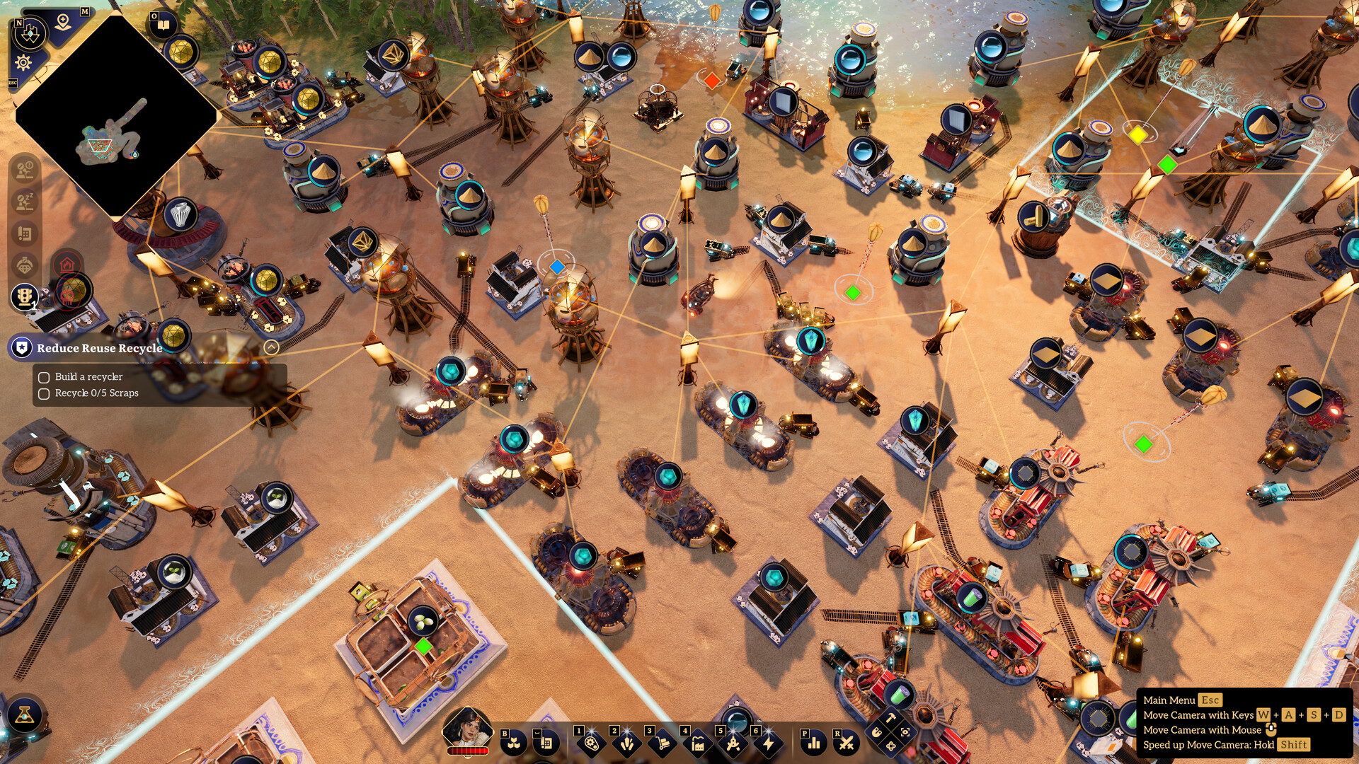 Official Brave New Wonders screenshot showing a post-apocalyptic automated settlement
