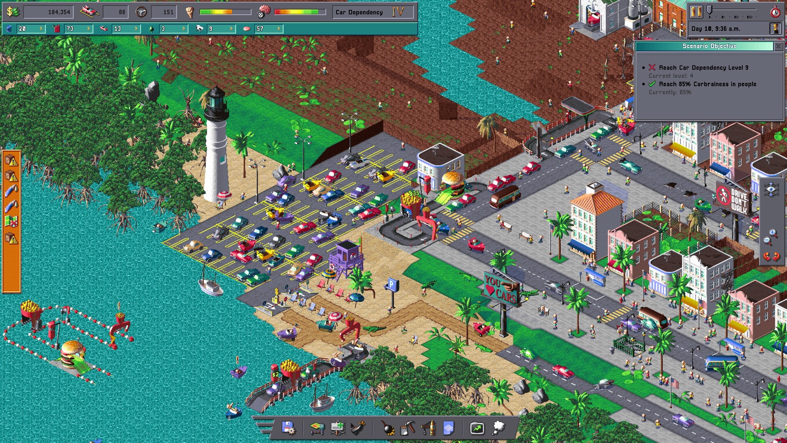 Official Car Park Capital screenshot showing parking layout and road-network management