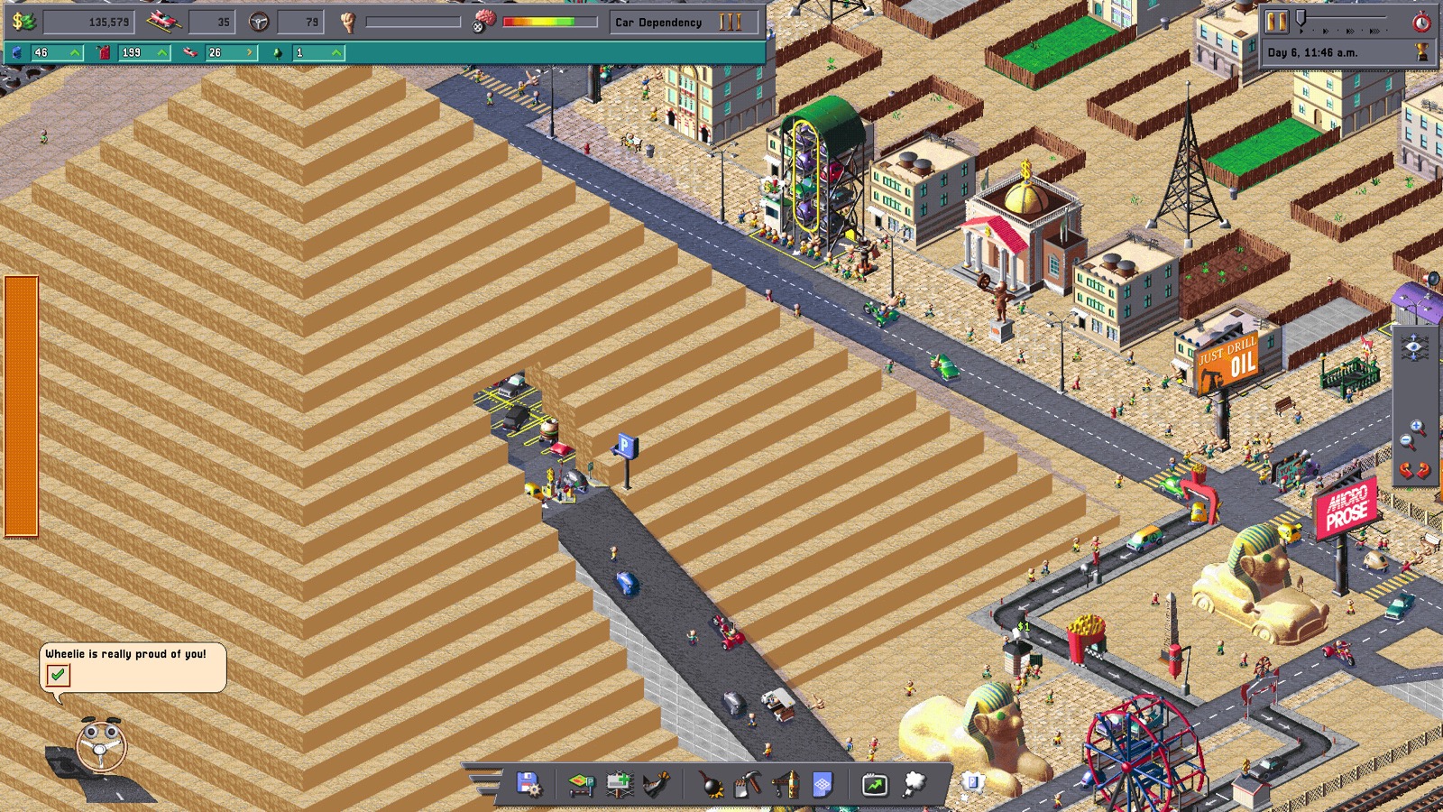Official Car Park Capital screenshot showing the satirical business-management presentation