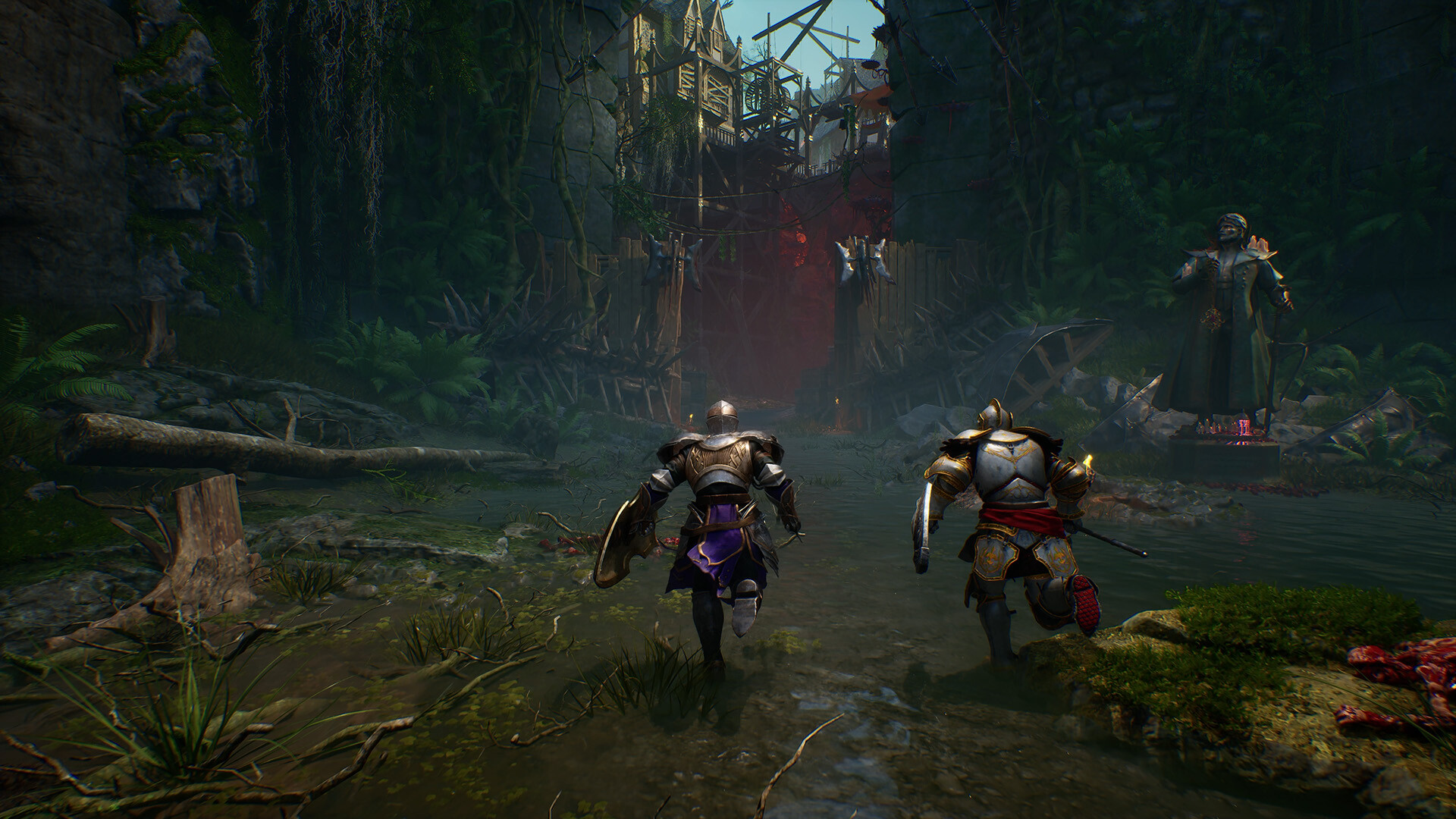 Official Crimson Moon screenshot showing the scale of a boss encounter