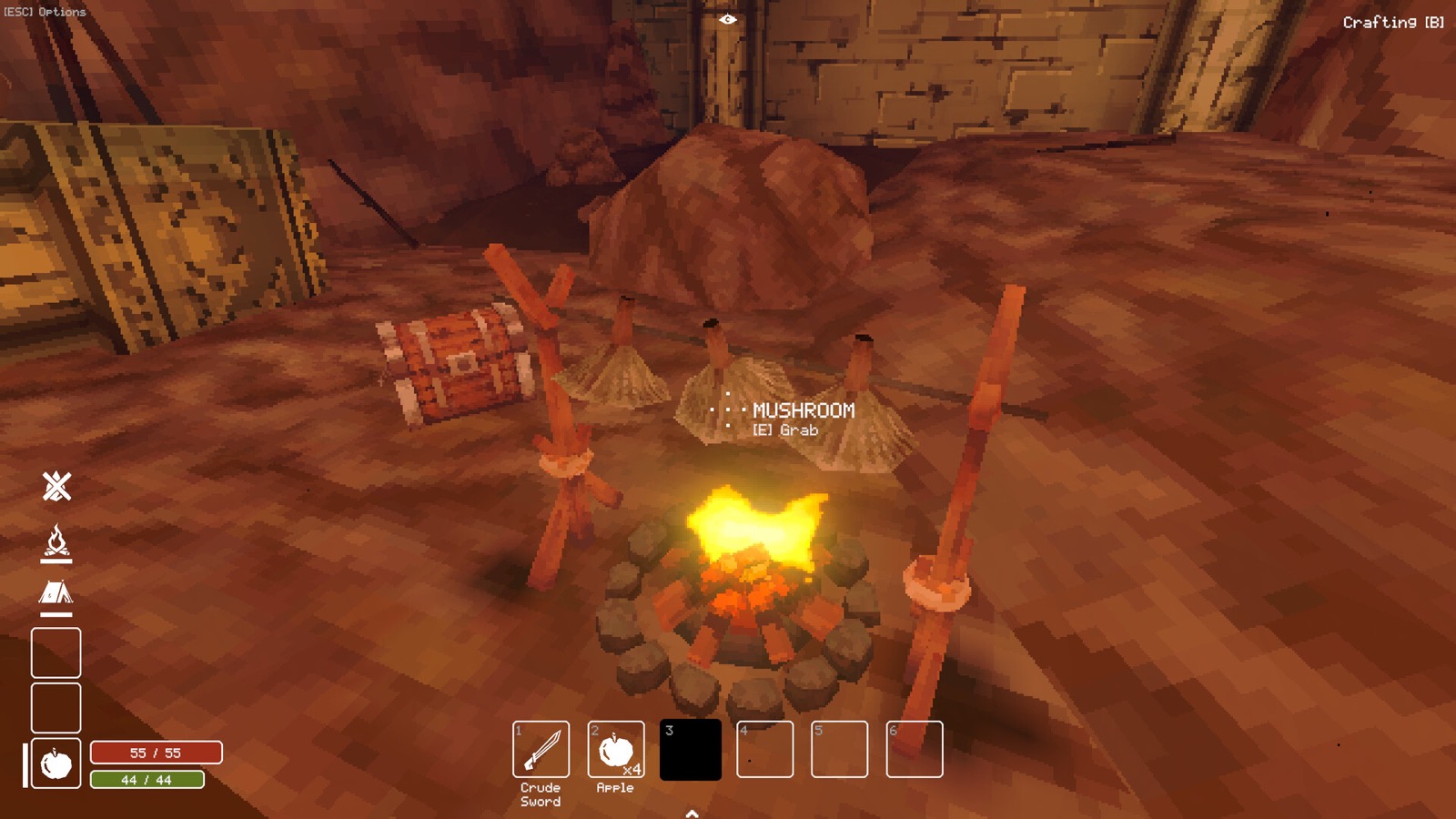 Official Deep Dish Dungeon screenshot showing exploration inside the handcrafted dungeon