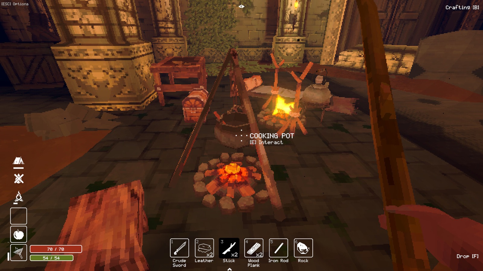 Official Deep Dish Dungeon screenshot showing cooperative combat and environmental navigation