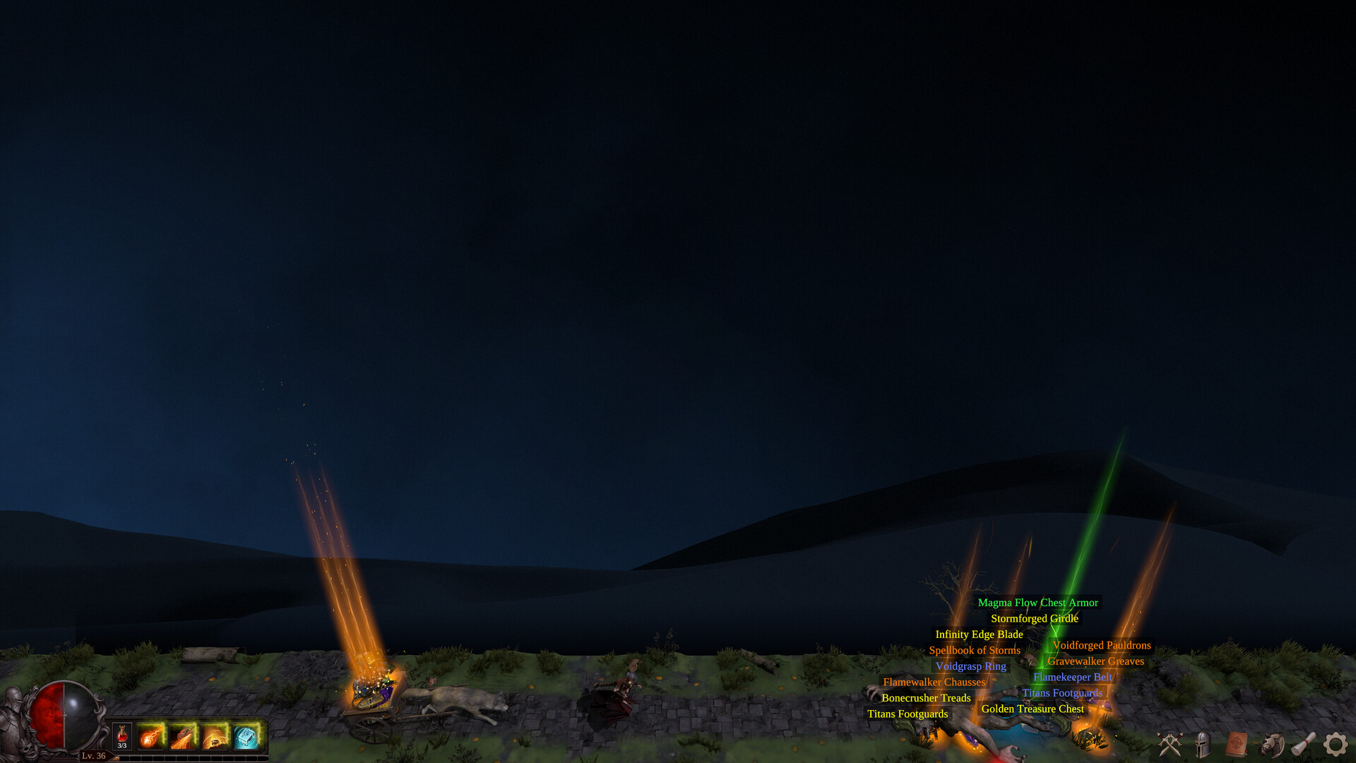 Official Deskrawl screenshot showing combat, loot, and hero progression