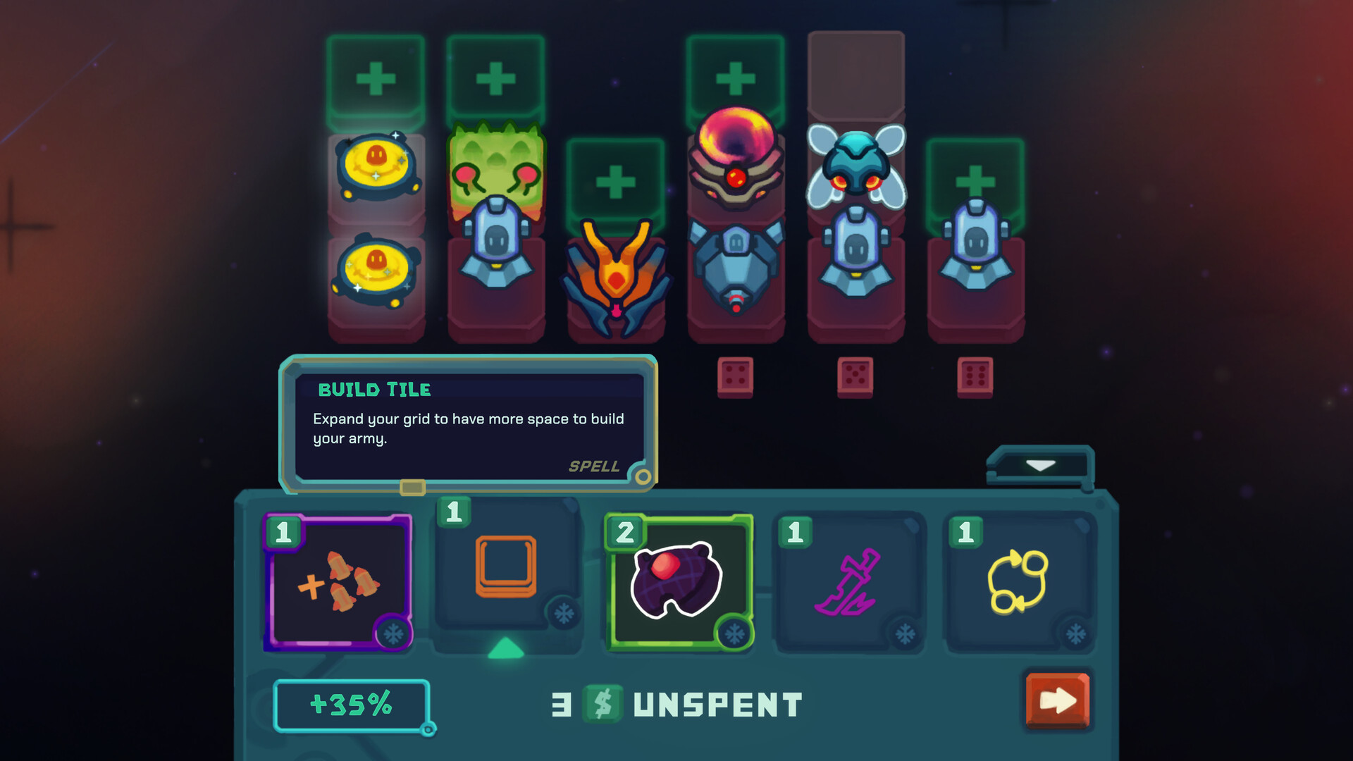 A battle state showing the game's alien-defense presentation