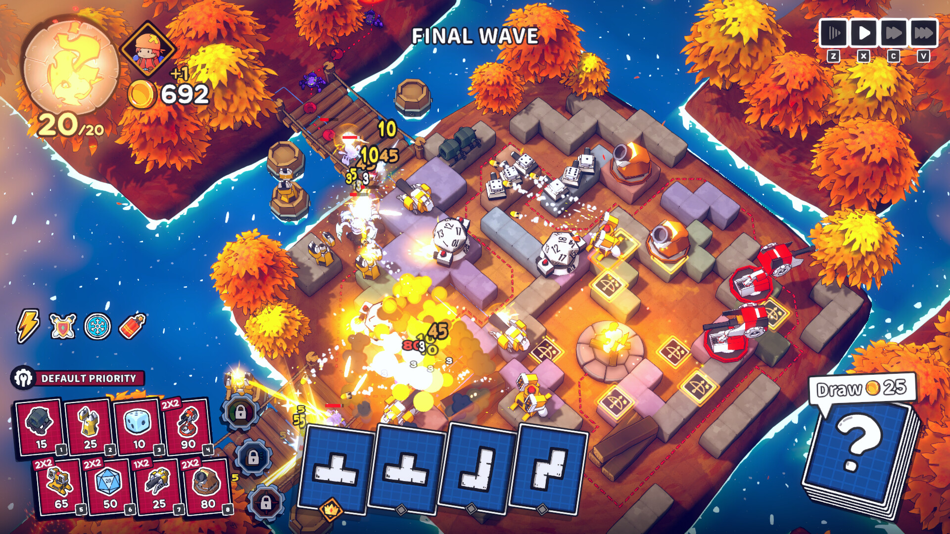Official Emberward screenshot showing enemies traveling through a custom maze