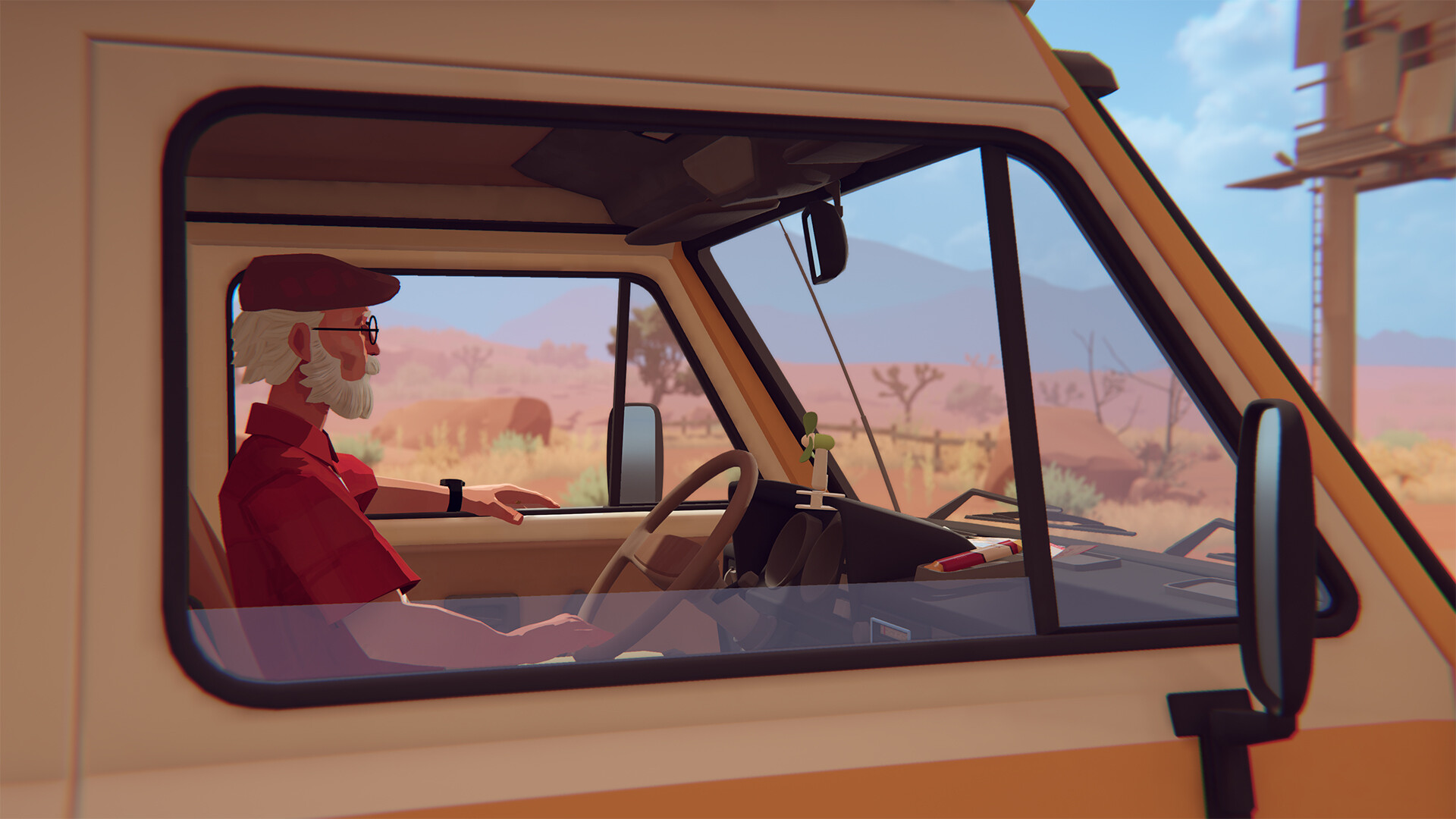 Official Forever Ago screenshot showing Alfred and his dog beside the road
