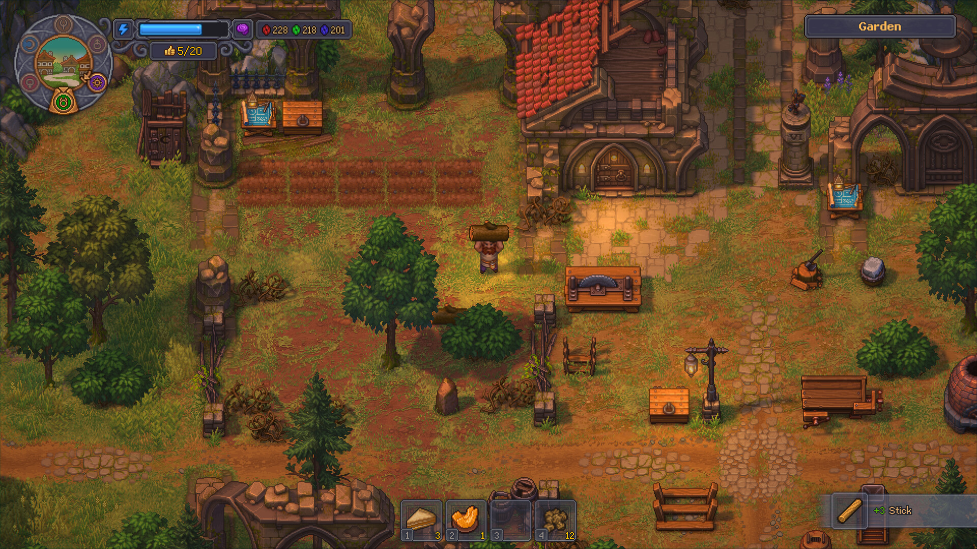 Official Graveyard Keeper 2 screenshot showing the cemetery and town environment