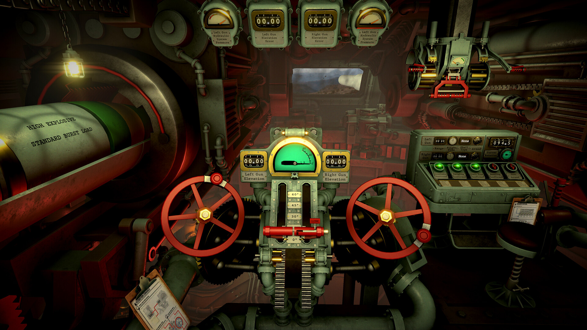 Official IRON NEST screenshot showing the interior of the heavy turret