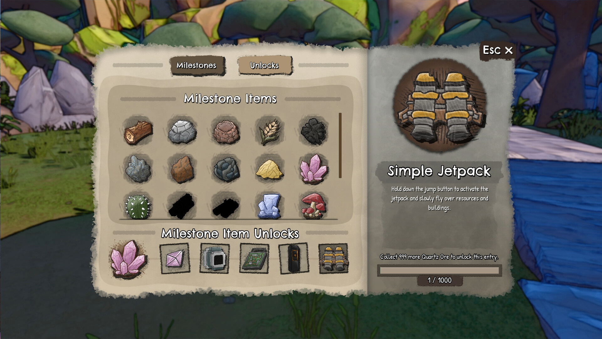 Official Nightwater screenshot showing machines and resource paths on the island