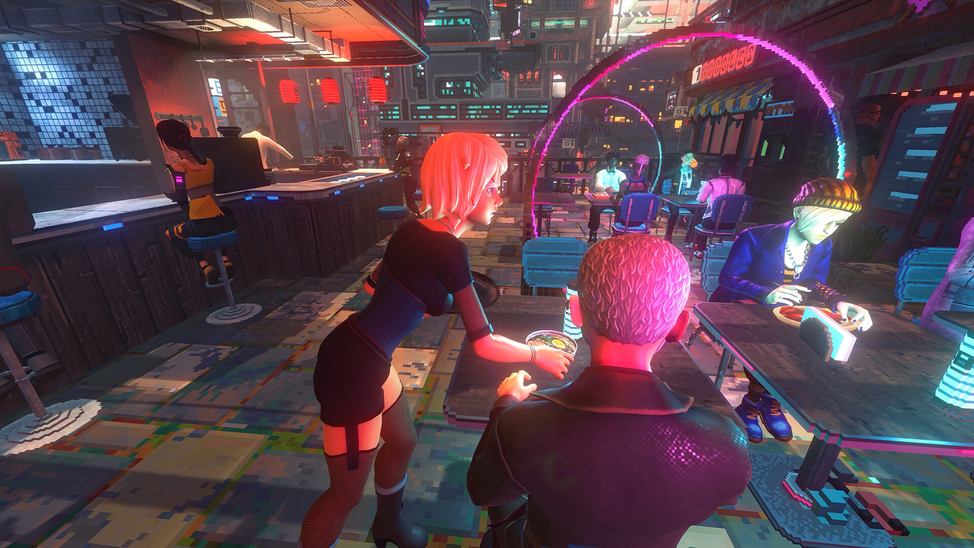 Official Nivalis Nights screenshot showing an apartment and city-view lifestyle scene