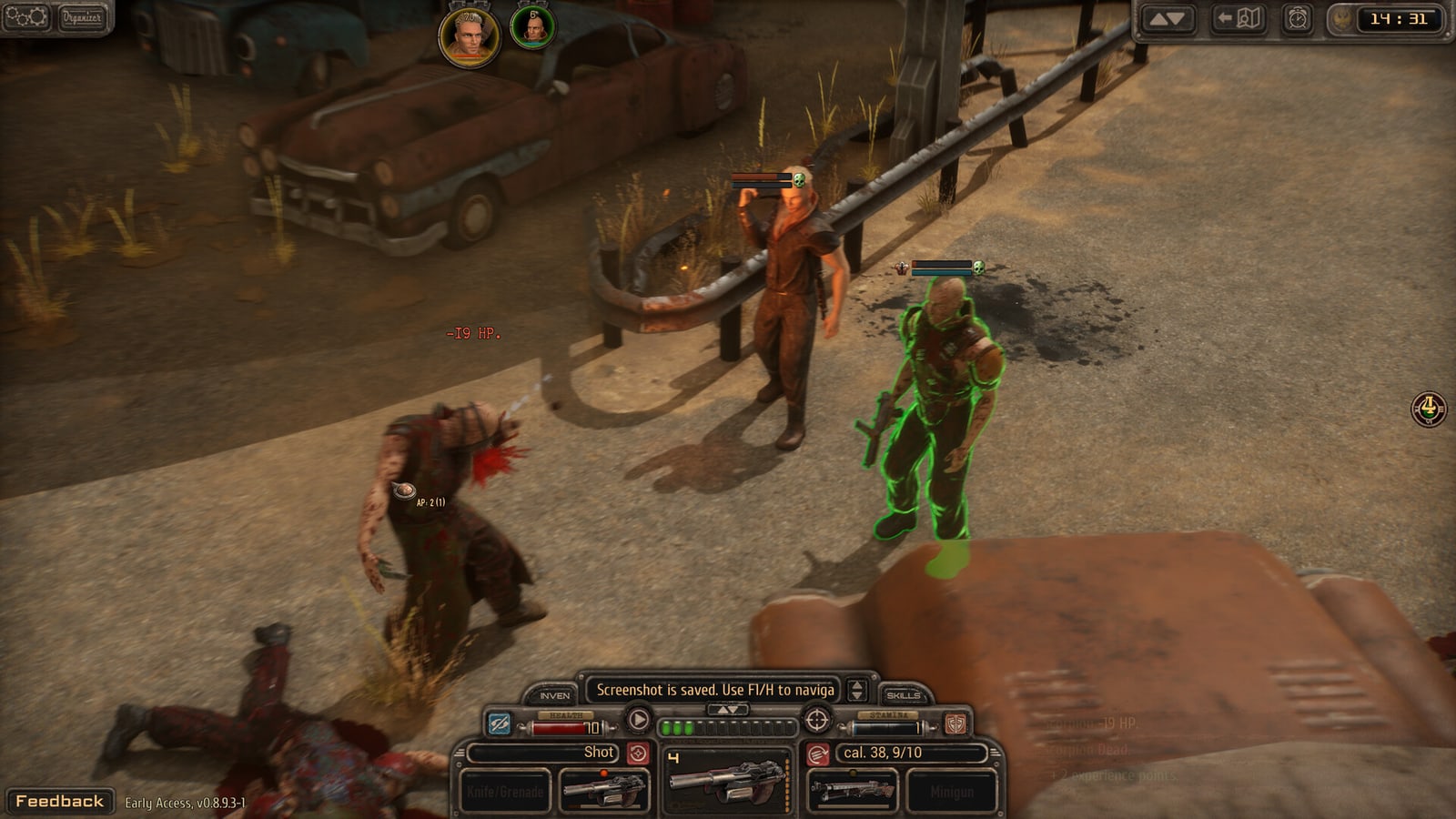 Official Olympus 2249 screenshot showing a dialogue-heavy encounter and character interface