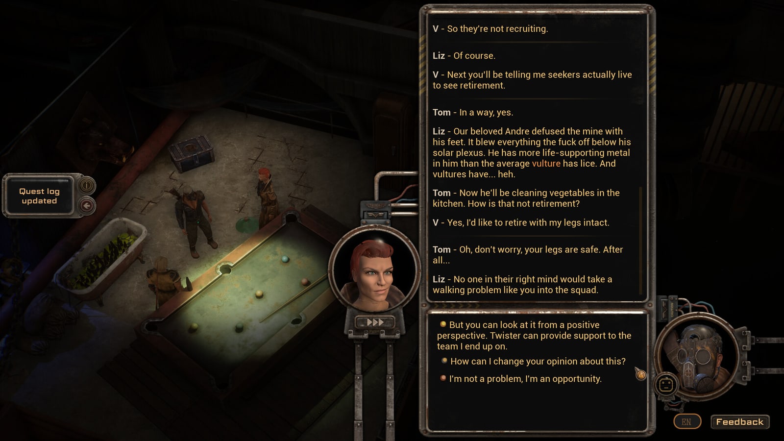 Official Olympus 2249 screenshot showing turn-based combat and environmental positioning
