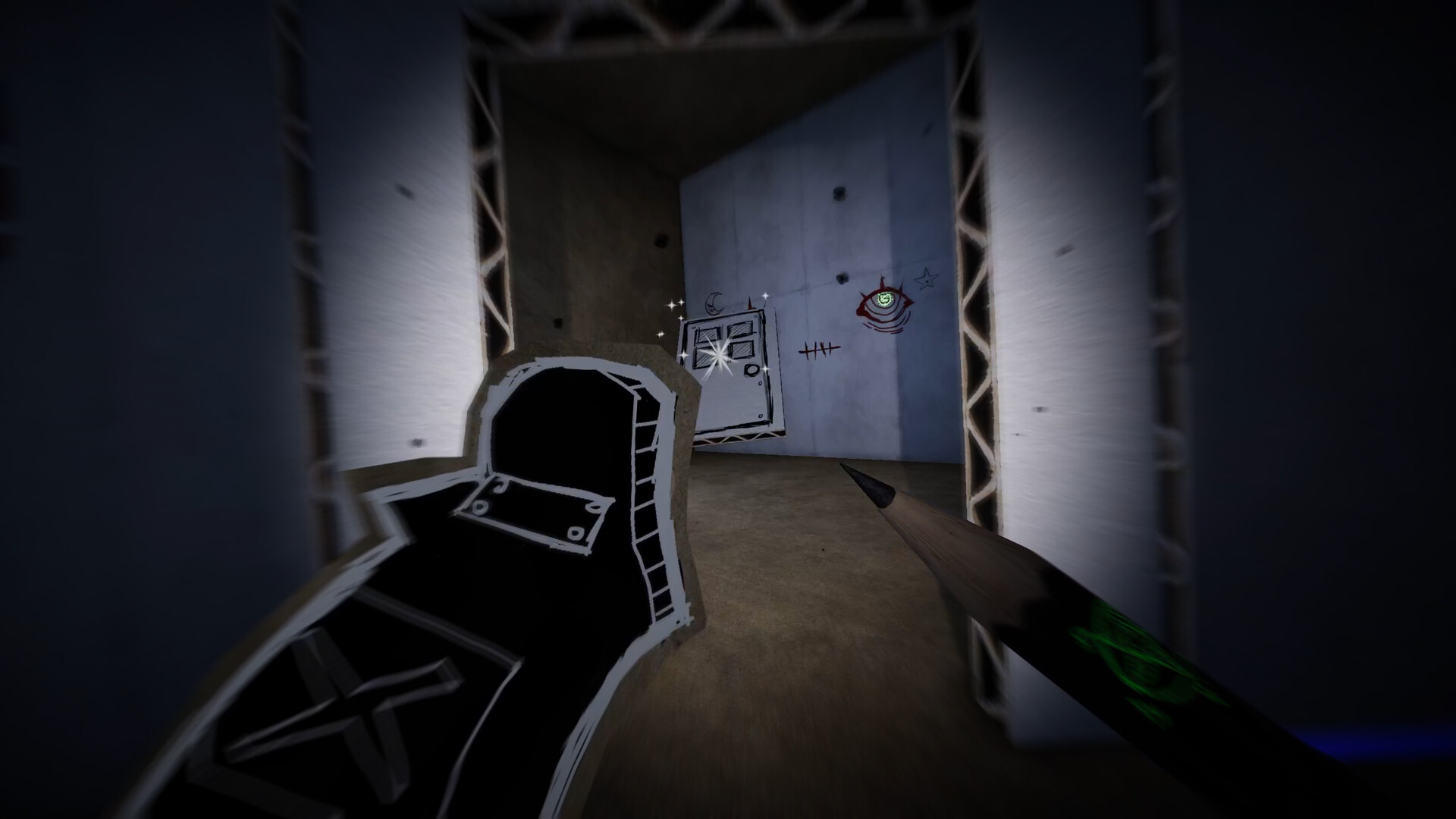 Official PAPERHEAD screenshot showing a pencil and weapon-driven encounter