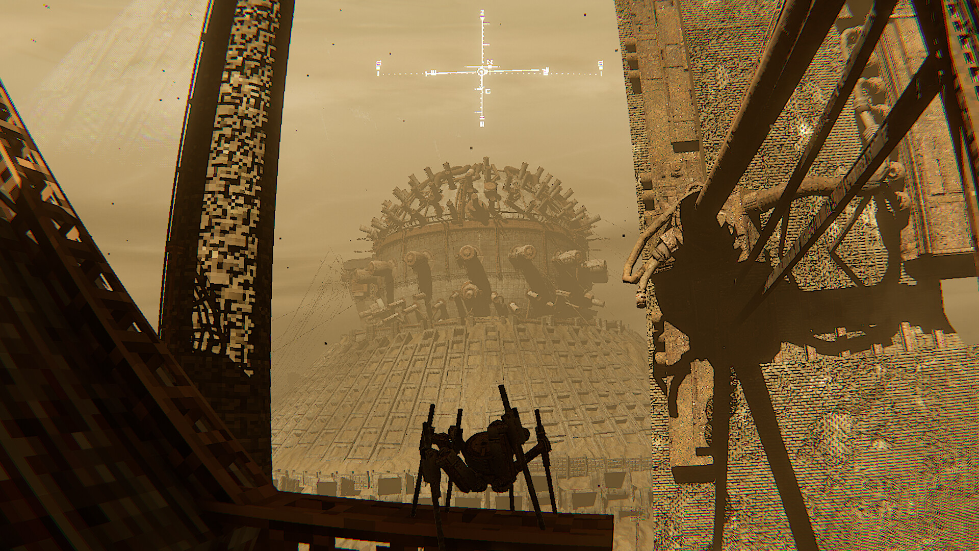 Official RADIOSOL screenshot showing traversal through monumental ruins