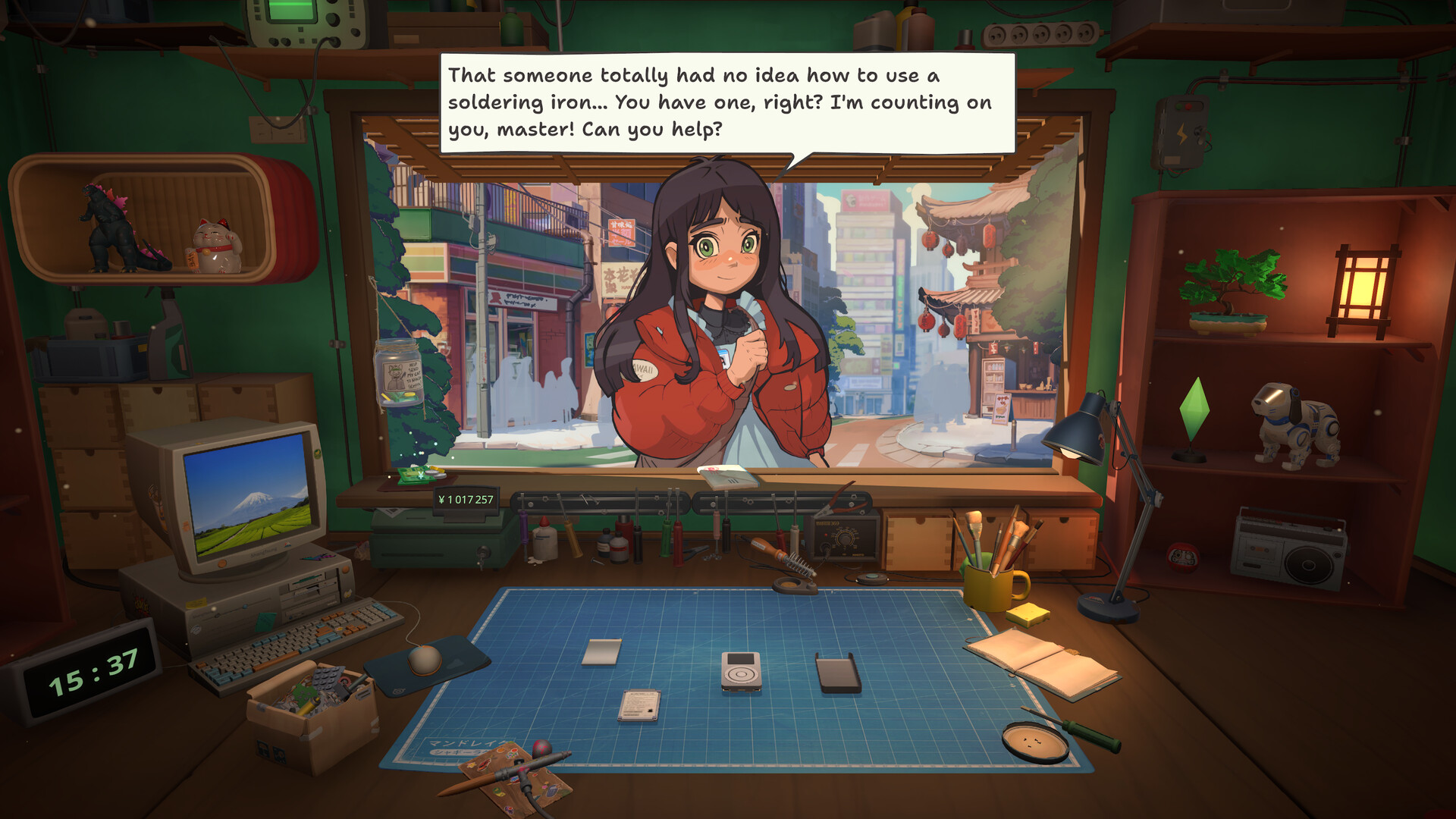 Official ReStory screenshot showing a repair bench and an opened electronic device
