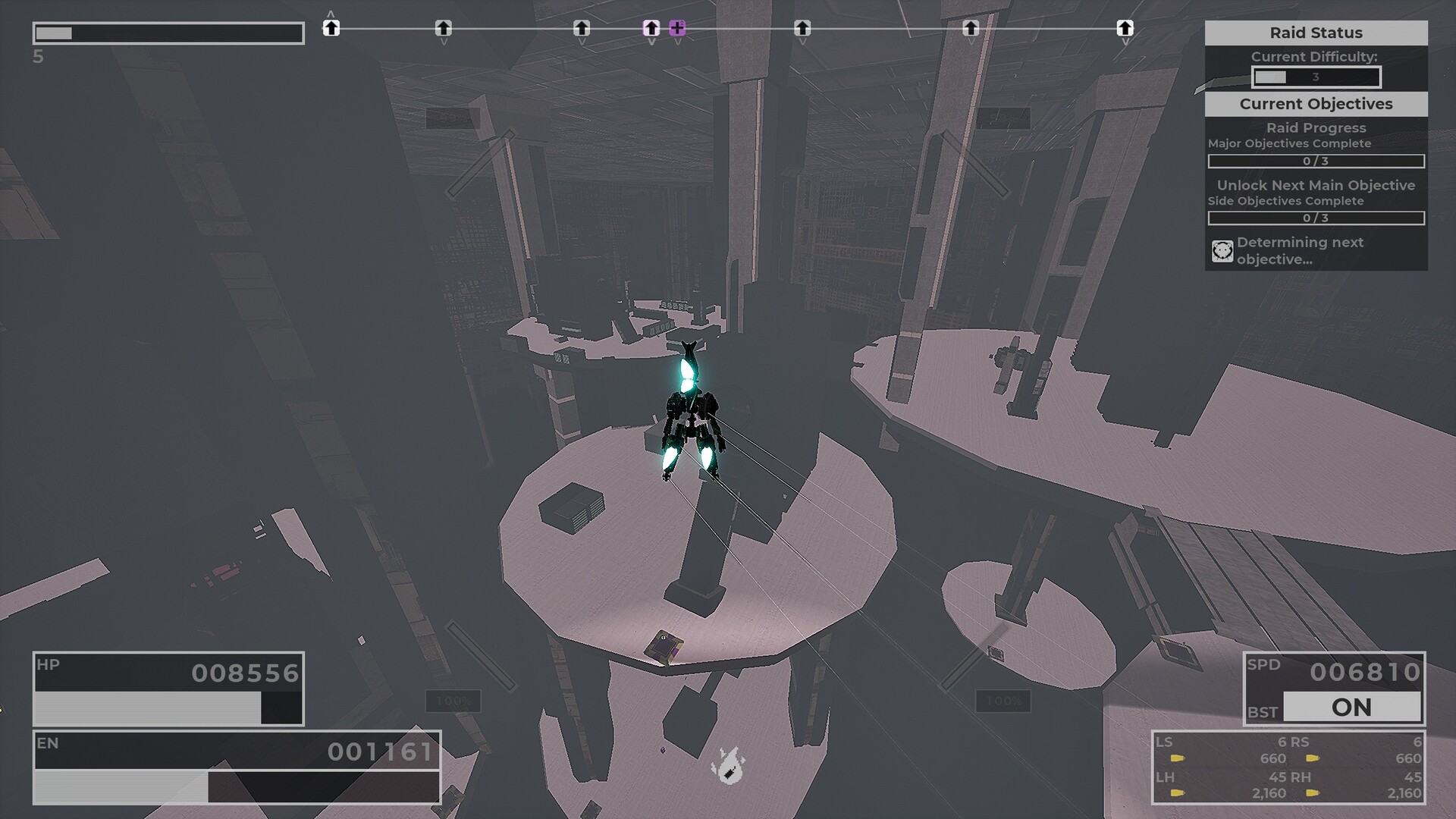 Official RIG Riot screenshot showing high-speed mech combat and weapon effects