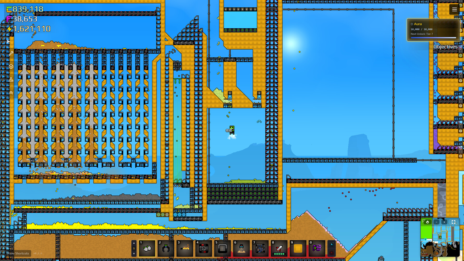 Official Sandustry screenshot showing a cross-section of destructible terrain and machinery