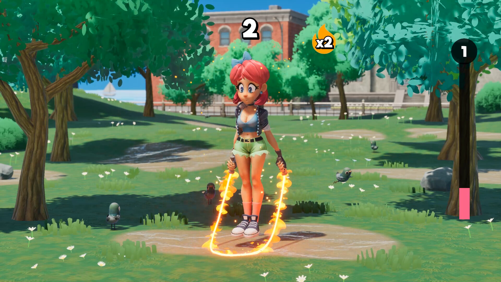 Official Scarlet Skips screenshot showing upgrade choices and escalating run complexity