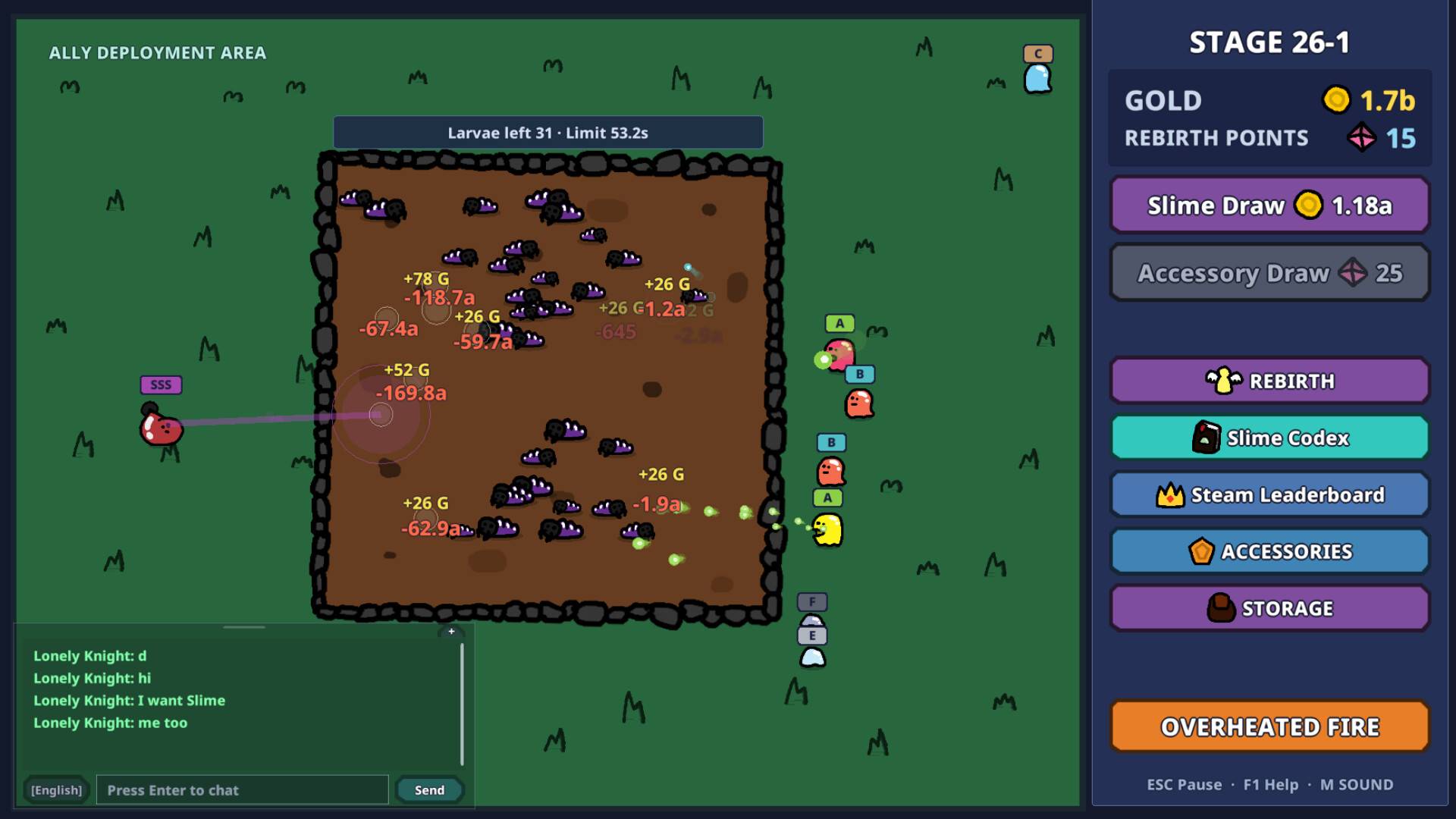Official Slime Trader screenshot showing merging and formation management