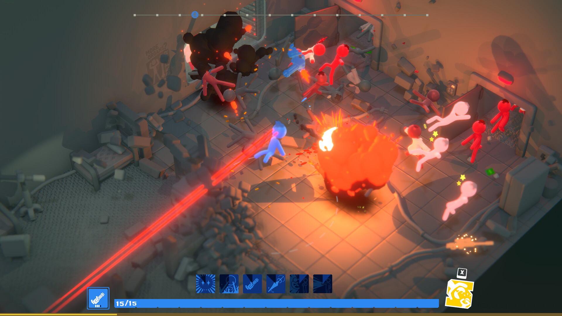Official Stick It to the Stickman screenshot showing combat in a different workplace scenario
