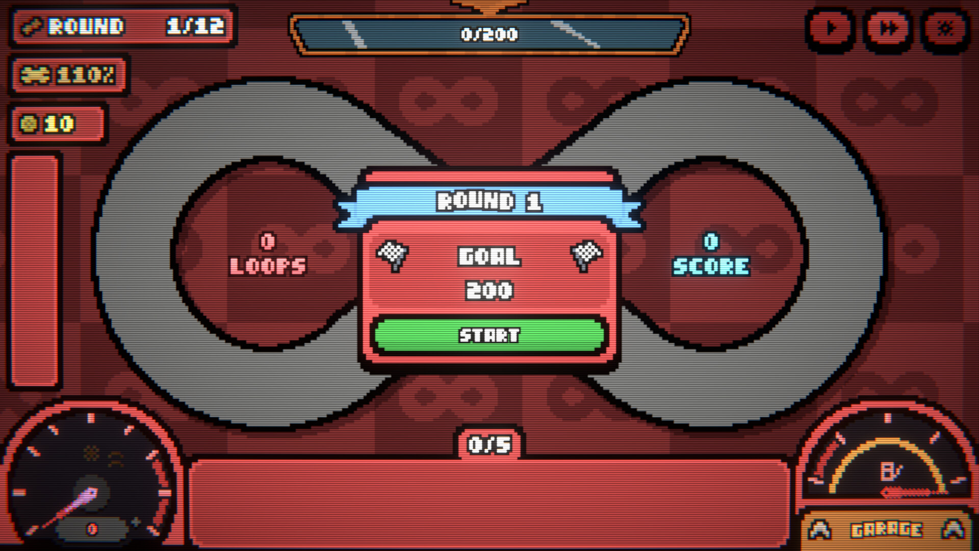 Official The Loopler screenshot showing the circular track and readable one-screen setup