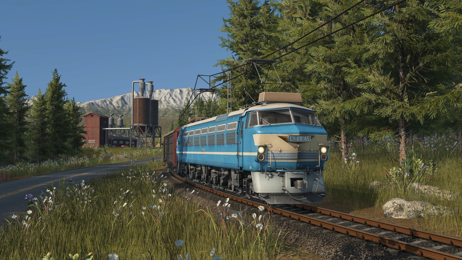Official Transport Fever 3 screenshot showing rail, road, and city interaction