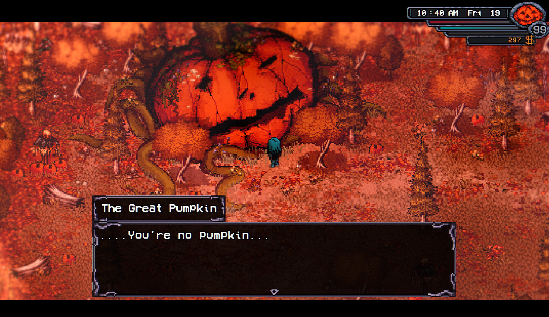 Official Welcome to Elderfield screenshot showing exploration relationships and the hand-drawn world